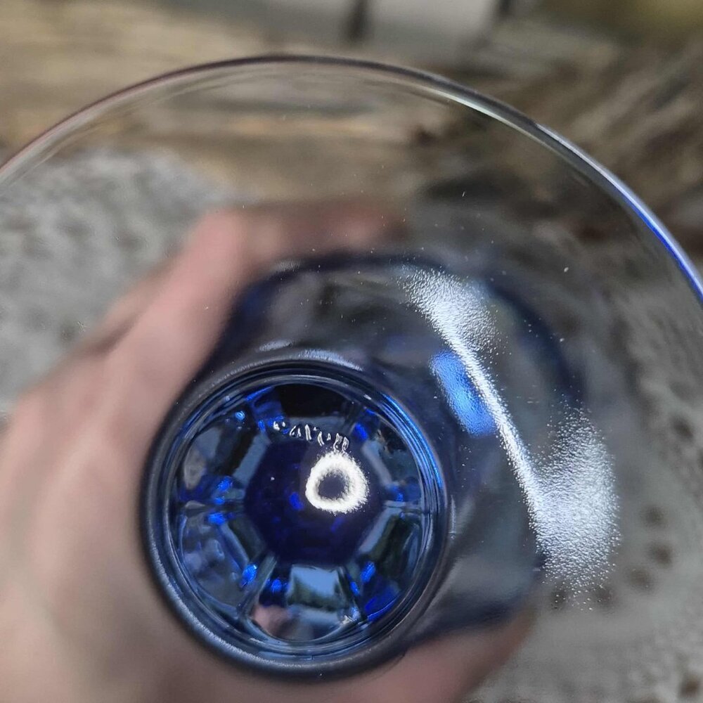 4 Vintage AVON Blue Glass Water Glasses - Picture 10 of 10